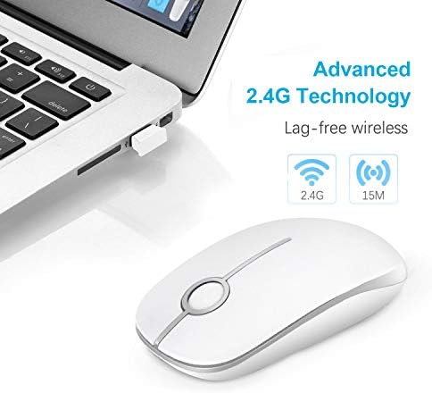Sleek Vssoplor Wireless Mouse – Ultra-Slim Silent Optical Companion for Laptops & PCs | 2.4 GHz Nano Receiver, Perfect for Quiet Workspaces & Travel | Enhanced Compatibility for Windows, Mac & Linux