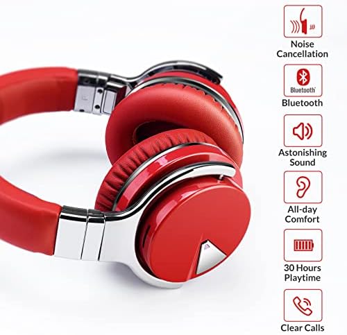 Silensys E7 Elite Wireless Over-Ear Headphones: Unmatched Active Noise Cancellation, Deep Bass Sound Experience, Luxurious Protein Ear Cushions, 30-Hour Battery Life – Your Perfect Bluetooth Companion for Travel, Work, and Daily Adventures in Elegant Black Design