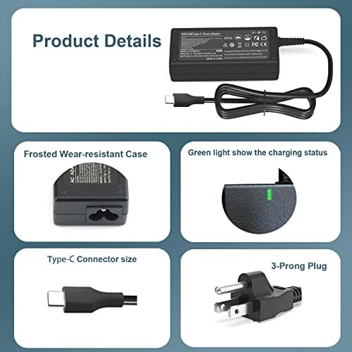 High-Speed 65 W USB-C Laptop Charger for Lenovo Think Pad, Yoga, Chromebook – Universal Compatibility & Enhanced Power Delivery for Efficient Charging Solutions