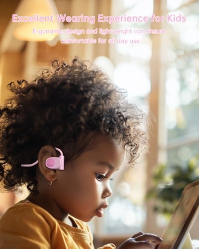 Kid-Friendly Open Ear Headphones – Vibrant Purple Lightweight Design for School and Outdoor Fun – Safe Air Conduction Technology with 3.5 mm Jack – Ultimate Comfort and Hearing Protection for Young Explorers