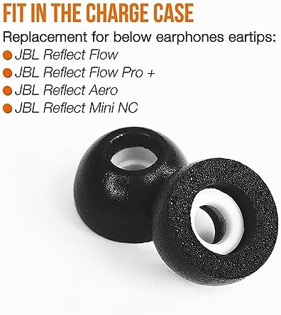 Ultimate Comfort Memory Foam Eartips for JBL Reflect Flow Series – Exceptional Noise Isolation & Sound Quality Enhancement for Prolonged Listening Pleasure