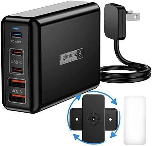 100 W USB-C 5-Port Charging Hub: Premium Fast Charger for i Phone, i Pad, Mac Book & Samsung – Compact Travel Power Station with Flat Plug Design for Space-Saving Efficiency and Universal Device Compatibility