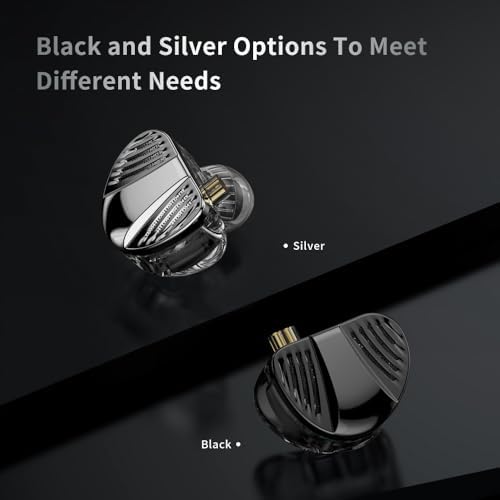 TRN V10 Pro High-Fidelity Wired Earbuds – Premium Dual Driver IEMs for Superior Audio Fidelity, Detachable Cable for Customization, Ergonomic Comfort for Extended Wear, Sleek Black Finish Ideal for Musicians, Audiophiles, and Video Conferencing