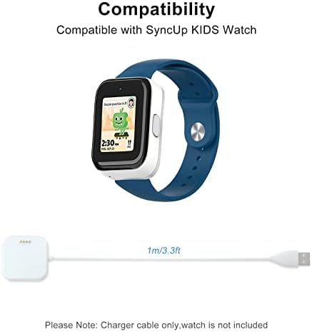 Black Pro 2-Pack USB Charging Cables for T-Mobile Sync UP Kids Watch – 3.3 FT Fast Charge Solution (Black and White) for Ultimate Versatility and Reliability