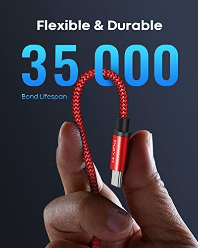 USB Type C Cable 5Pack (3/3/6/6/10FT), Nylon Braided USB C Cable Fast Charger Cord for iPhone 16/15, Samsung Galaxy S24 S23, LG V30 V20 G5 G6, PS5, Google Pixel, Redmi, HTC – Enhanced Compatibility and Speed