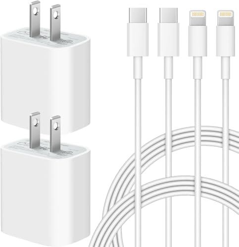 Apple MFi Certified 20 W Fast Charging Wall Charger with 6 FT Type C to Lightning Cable – Ultimate Compatibility for i Phone 14/13/12/11 Pro Max and i Pad – Rapid Power Delivery for On-the-Go Charging Efficiency