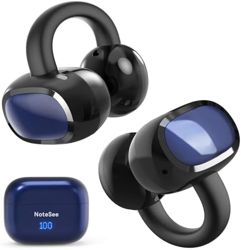 Open Ear Wireless Earbuds with Advanced Bluetooth 5.4 – Ultra-Lightweight Sports Headphones for Active Lifestyles, 40 Hours Playtime, Smart Battery Display, Waterproof Design & Ambient Sound Awareness for Enhanced Safety