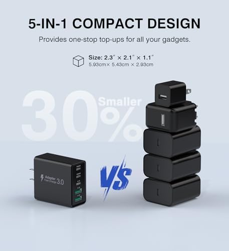 Efficient 50 W Dual USB-C Wall Charger Duo – Rapid Multi-Device Power Adapter for i Phone 16/15/14/13/12, i Pads, and Android Smartphones – Compact Fast Charging Solution for On-the-Go Professionals