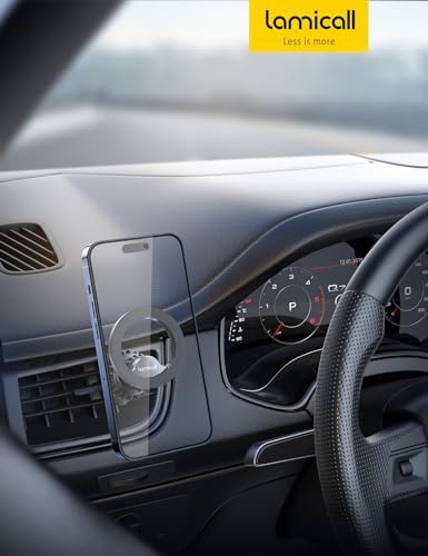 Lamicall Mag Safe Car Phone Mount – Ultra-Stable Magnetic Air Vent Holder with 20 Super Magnets for i Phone 16, 15, 14, 13 Pro Plus Max – Secure Hands-Free Navigation & Optimal Viewing Angles – Effortless Installation for Safe Driving