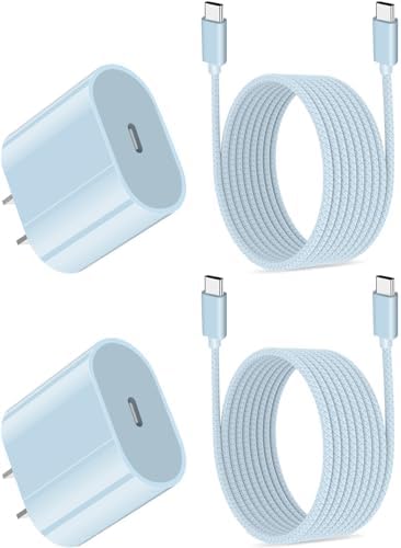 20 W USB-C Fast Charger Duo for i Pad Pro, Air & Mini – Rapid Dual Charging Solution with 6.6 ft Cables for Maximum Portability – Universal Compatibility for All i Pad Generations, Ideal for Travel and On-the-Go Power Needs