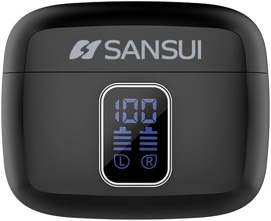 Revolutionize Your Audio Experience with SANSUI W9 TWS Earbuds – Advanced 5.4 Wireless Sports Headphones Featuring Ultra-Low Latency Gaming Mode, Superior Hi-Fi Stereo Sound from 10 MM Dynamic Drivers, and an Extended 23-Hour Battery Life with Convenient LED Indicator, Ideal for Gamers and Active Lifestyles