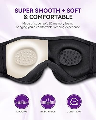 Ultimate Bluetooth Sleep Mask with High-Definition Sound: Perfect for Side Sleepers Seeking Unmatched Comfort and Entertainment – Experience Enhanced Connectivity, Crisp Audio, and Stylish Relaxation for Restful Nights and Mindful Moments – Ideal Gift for Music Lovers and Meditative Souls