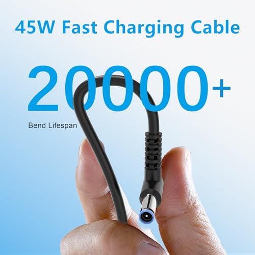 High-Speed 45 W HP Laptop Charger – 19.5 V 2.31 A Power Adapter for Pavilion, Spectre, Elite Book, and Stream Laptops – Enhanced Compatibility with Multiple Models and Reliable Performance – Ideal Replacement for 741727-001, TPN-C125, HSTNN-LA40 – 12-Month Warranty Included