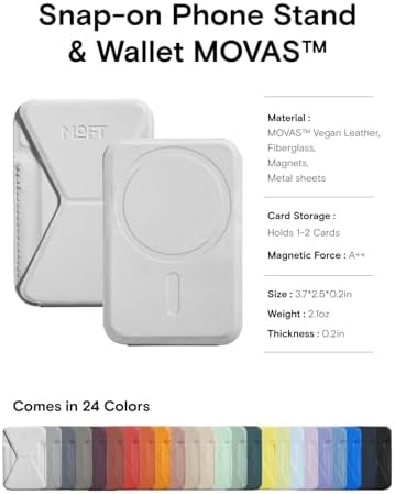 MOFT MagSafe Wallet for iPhone 15/14/13/12 Series, Strong Magnetic Phone Card Holder Fit 2 Cards & 3 Viewing Angles & Stain-Resistant Vegan Leather Phone Stand, Maple – Enhanced Compatibility and Speed