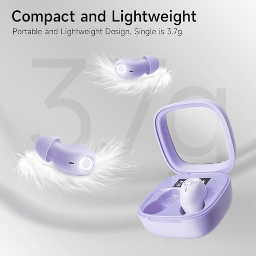 Revolutionary Comfort Wireless Sleep Earbuds for Side Sleepers – Bluetooth 5.3 Noise-Canceling Headphones with IPX3 Waterproof Protection and Smart Battery Display for Ultimate Rest and Active Use