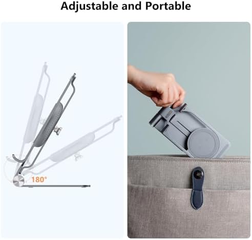 Nillkin Adjustable Metal Wireless Charging Stand – Fast Charge for i Phone 16 15 14 13 12 & Samsung Galaxy S25 S24 S23 S22 S21 Ultra/Plus – Versatile Space Grey Design for Enhanced Functionality and Safety