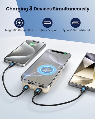 Mag Safe 12000 m Ah Magnetic Portable Charger – Fast PD 22.5 W Power Bank for i Phone 16/15/14/13/12 – Sleek Wireless Battery Pack with Universal USB-C Compatibility for Effortless On-the-Go Charging and Enhanced Device Protection
