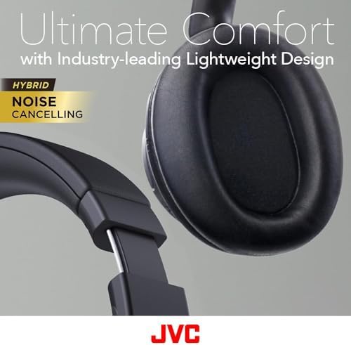 Elevate Your Audio Experience with JVC HA-S75 N Over-Ear Wireless Headphones – Advanced Active Noise Cancelling, Bluetooth 5.3 Connectivity, and Three Customizable Audio Profiles for Ultimate Comfort and Sound Quality – Perfect for Long Journeys, Remote Work, and Immersive Listening with Luxurious Cushions and 35-Hour Battery Life – Lightweight, Foldable Design for Effortless Portability and Unmatched Versatility