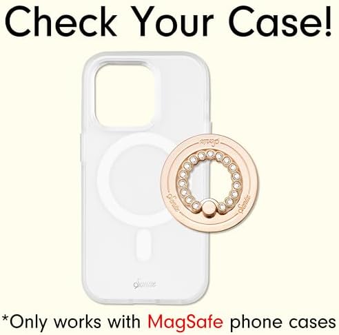 Elevate Your i Phone Experience with the Sonix Magnetic Phone Grip – Stylish Rhinestone Ring Holder for i Phone 12, 13, 14, 15 Series – Effortless 360° Rotation and Secure Mag Safe Compatibility – Sleek Silver/Clear Design for Ultimate Functionality and Fashion