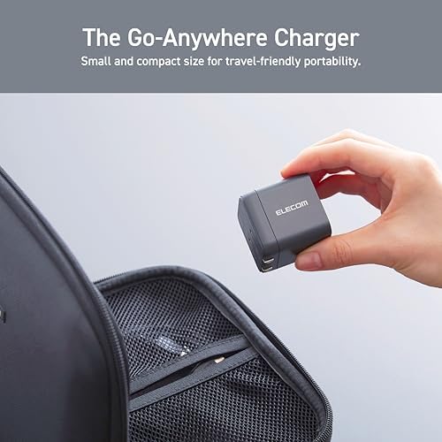 ELECOM 65 W Ga N II USB-C Wall Charger Block – Ultra-Fast Laptop Power Adapter for Mac Book Air, i Pad, i Phone, and More – Compact Single Port Design for Maximum Efficiency and Universal Compatibility – Perfect for On-the-Go Charging Solutions