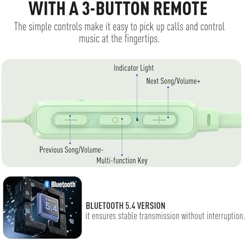 Elevate Your Restful Moments with Hearprotek Mint Green Wireless Sleep Headphones – Ultra-Light Neckband Design Featuring Bluetooth 5.4 Technology for Seamless Connectivity, Tailored Soft Silicone Ear Tips for Side Sleepers, Extended Battery Life for All-Night Use, and Effortless Hands-Free Calling – Perfect for Meditation, Travel, and Professional Environments.