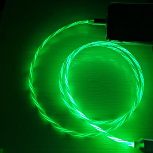 IHAO 60 W USB Type C to Type C Fast Charging Cable with LED Current Indicator – High-Speed Data Transfer for Android & i OS Devices – 39 Inch Universal Charger in Vibrant Green – Durable, Efficient Power Delivery for Modern Tech