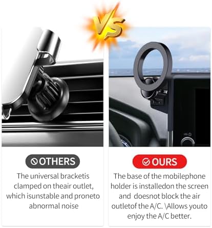 Maser Weller 360° Rotating Car Phone Mount for Toyota RAV4 (2019-2025) – Mag Safe-Compatible, Air Vent Safe Smartphone Holder with Fixed Clip for Optimal Navigation and Hands-Free Calls