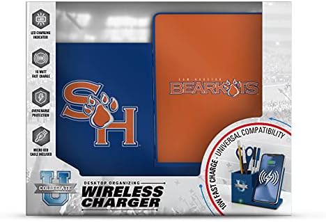 NCAA Unisex Fast Wireless Charging Stand & Desk Organizer – Stylish Multi-Device Charger for Sports Enthusiasts, Efficient Workspace Solution with Built-in Accessory Compartments
