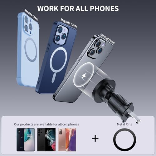15 W Fast Wireless Magnetic Car Charger with 360° Rotatable Phone Mount – Premium Zinc Alloy Hands-Free Holder for Effortless Driving Convenience and Enhanced Smartphone Compatibility