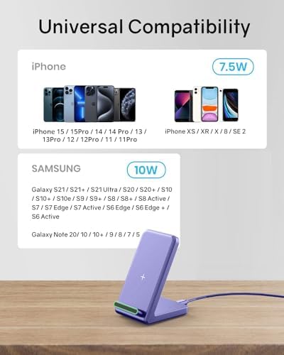 3-in-1 Wireless Charging Station for Apple Devices – Fast Charging Dock for i Phone 15/14/13/12 Pro Max, Apple Watch Series 8/7/SE/6/5/4/3/2, and Samsung Phones – Sleek Multi-Device Charger with Enhanced Safety Features and Compact Design
