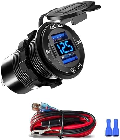 Versatile 12 V/24 V Dual USB Charger Socket – 3-Port Power Hub for Cars, Boats, RVs, and More – 2-Pack with Rapid Charging Capability and Waterproof Design for All Vehicle Types