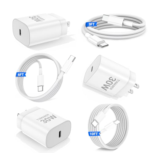 TUMABER 30 W Rapid USB-C Charger & Cable Bundle for i Phone 16/15 Pro Max/Plus & i Pad Pro – Ultra-Fast Power Solutions in 3 ft, 6 ft, or 10 ft Lengths – Engineered for Durability and On-the-Go Efficiency