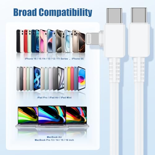 Premium 10 ft USB C to C Fast Charging Cable – 60 W High-Speed Charger for Apple i Phone 16 Pro Max, Mac Book Pro, i Pad & Samsung Galaxy – Durable, Flexible, and Stylish Green Design for Enhanced Device Compatibility and Rapid Power Delivery