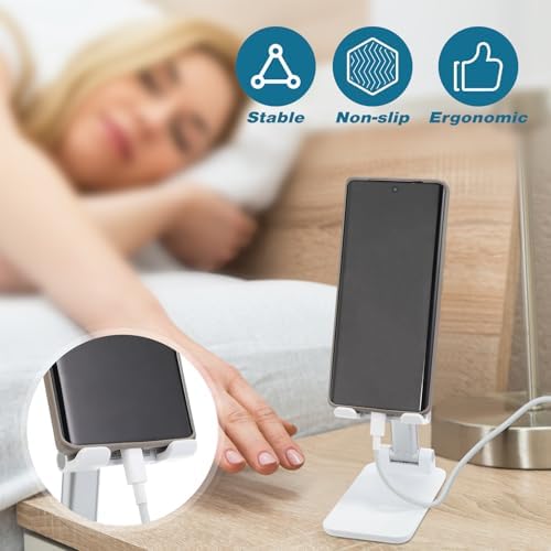 12 Pcs Cell Phone Stand for Desk Phone Holder Stand Foldable Angle Height Adjustable Portable Holder Tablet for Office Travel Photography(Black) – Enhanced Compatibility and Speed