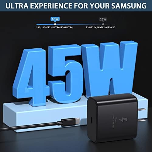 45 W Ultra-Fast USB C Charger Set for Samsung Galaxy Devices – 3-Pack with 6 ft Cables – Optimal Charging Solution for Galaxy S25/S24/S23/S22/Note 10 – Enhanced Safety Features for Home & Travel Use – Maximize Your Device’s Efficiency and Convenience