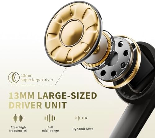 SANSUI Bluetooth 6.0 Earbuds with Active Noise Cancelling – IPX4 Waterproof Stereo Headphones Offering 20-Hour Playtime & Deep Bass for Ultimate Listening Freedom in Khaki White