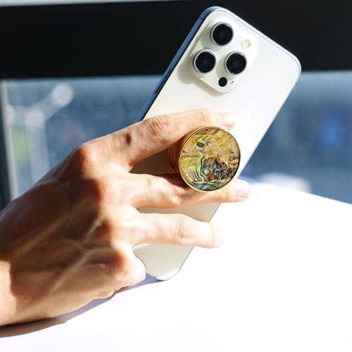 Chic Natural Abalone Shell Foldable Phone Grip – Magnetic Handle for Secure Smartphone & Tablet Handling, Stylish Accessory for Enhanced Portability and Aesthetic Appeal