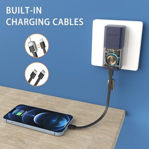 Versatile 5200 m Ah Portable Charger for Smart Watches – 4-in-1 Magnetic Wireless Power Bank with PD 20 W Ga N Fast Charging and Built-in USB-C to Lightning Cable – Ideal Travel Accessory for Smart Devices and On-the-Go Charging