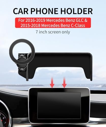Premium 360° Rotation Car Phone Holder for 2023-2025 Mercedes Benz GLC & 2022-2025 C-Class – Mag Safe Compatible Mount for 12.3-Inch Digital Instrument Cluster – Secure Clip Design for Enhanced Stability & Hands-Free Convenience – Ideal Smartphone Accessory for Navigation and Calls