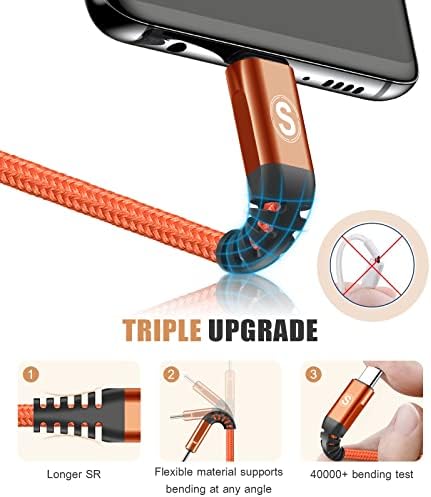 sweguard 3.1 A Fast Charging USB Type C Cable – 2 Pack 6.6 ft Nylon Braided Charger for Samsung Galaxy, LG, Moto, PS5 – Durable, Tangle-Free, High-Speed Data Sync – Ultimate Compatibility and Convenience in Pink