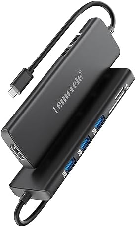 Unlock Seamless Multitasking with the Lemorele 8-in-1 USB C Hub Adapter – Featuring 4 K HDMI Output, 100 W Fast Charging, and USB 3.0 High-Speed Transfers for Ultimate Device Connectivity – Compact & Stylish Design Perfect for Mac Book Pro, XPS, Chromebook, and More