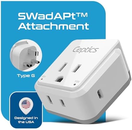 Compact Travel Power Adapter Set for Brazil, Peru & Chile – 20 W Dual USB & USB-C Charger with 2 USA Sockets – Fast Charging with Type C & N Attachments – Portable Plug Converter for Global Travelers – Stay Connected Anywhere