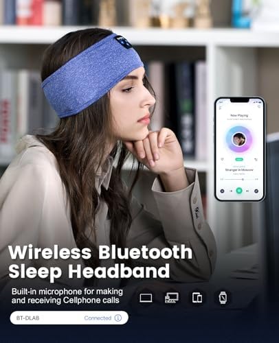 Ergonomic Bluetooth Sleep Headphones: Wireless Sports Headband with Hi-Fi Stereo Sound for Ultimate ASMR Relaxation – Lightweight, Cozy Audio Solution for Men and Women, Perfect for Meditation and Restful Sleep