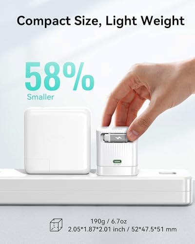 Revolutionize Your Charging Experience with the 65 W Retractable Wall Charger – PD Fast USB-C Adapter with Built-In Retractable Cable, Travel-Friendly Foldable Plug, Ideal for i Phone 16/15, Mac Book Pro, i Pad, Galaxy & More – Unmatched Speed and Versatility for All Devices