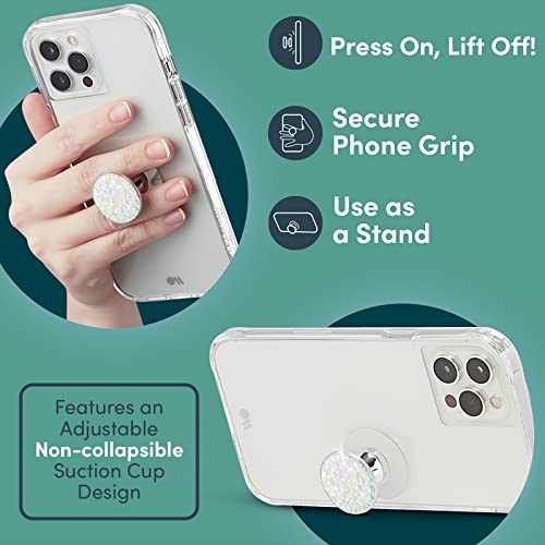 Case-Mate Minis – Cell Phone Stand/Grip – Suction Cup Cell Phone Holder [Removable for Wireless Charging] for iPhones, Android Smartphones, Kindles & More – Champagne Crystal – Enhanced Compatibility and Speed