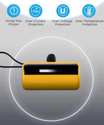 Compact Dual-Pack Portable Power Bank 5500 m Ah with Built-in Cables and Stand – 22.5 W Fast Charger for i Phone 16/15/14, Samsung Galaxy & Android Devices – Lightweight Travel Essential for Quick Charging and Easy Portability – Smart LED Display for Battery Life Monitoring