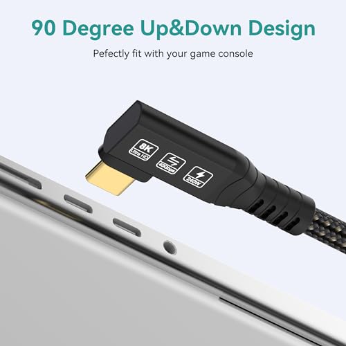 Revolutionary Thunderbolt 4 USB4 Cable: Unleash 240 W Fast Charging, 40 Gbps Blazing Data Transfer, 8 K HDR Video Output & Innovative 90-Degree Connector for Mac Book M2/M3, SSDs & Hubs – The Ultimate Connectivity Solution for Tech Professionals and Enthusiasts