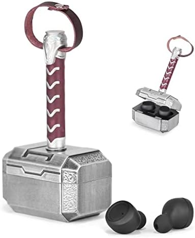 Thor Hammer-Inspired Wireless Earbuds with Advanced Bluetooth 5.3 – High-Fidelity Stereo Sound, Ergonomic Comfort, and Unique Charging Case – Ideal Gift for Men from Daughters, Long Battery Life for All-Day Listening