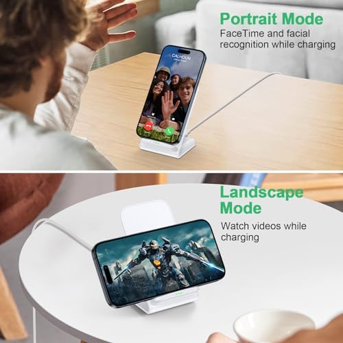 Revolutionize Your Charging Routine with the 15 W Fast Android Wireless Charger Stand – Ultimate Compatibility for Google Pixel 9 Pro/8/7/6/5 & Samsung Galaxy S24/S23 Ultra Plus/S23 FE, Complete with 18 W QC Adapter for Unmatched Speed and Safety Features – Effortless, Cord-Free Power-up Solution with Stylish Design for Home and Office