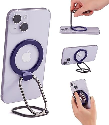 Mag Safe Magnetic Phone Ring Holder Stand – 2-in-1 Adjustable Grip and Kickstand for i Phone 16/15/14/13/12 Series – Enhanced Magnetic Strength with Removable Design for Easy Wireless Charging – Ultimate Compatibility and Convenience – 360° Rotation & 180° Adjustable Arms for Portrait and Landscape Viewing – Secure Finger Grip Reduces Drop Risk – Perfect for Hands-Free Use While Cooking or Streaming – Premium Zinc Alloy Construction for Durability and Stability – Ideal Accessory for Everyday Use and Connectivity